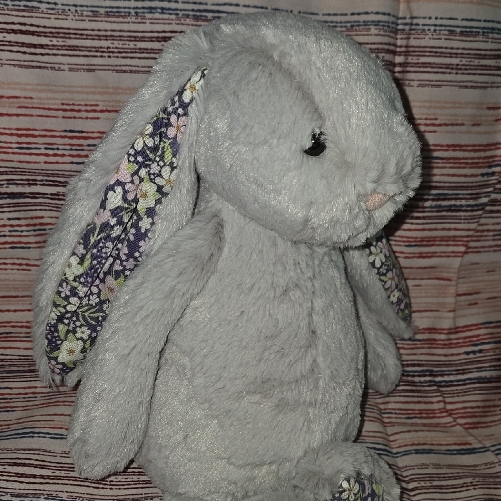 Jellycat Blossom Silver Bunny 'Bloom' With Dust Bag - Picture 12 of 14
